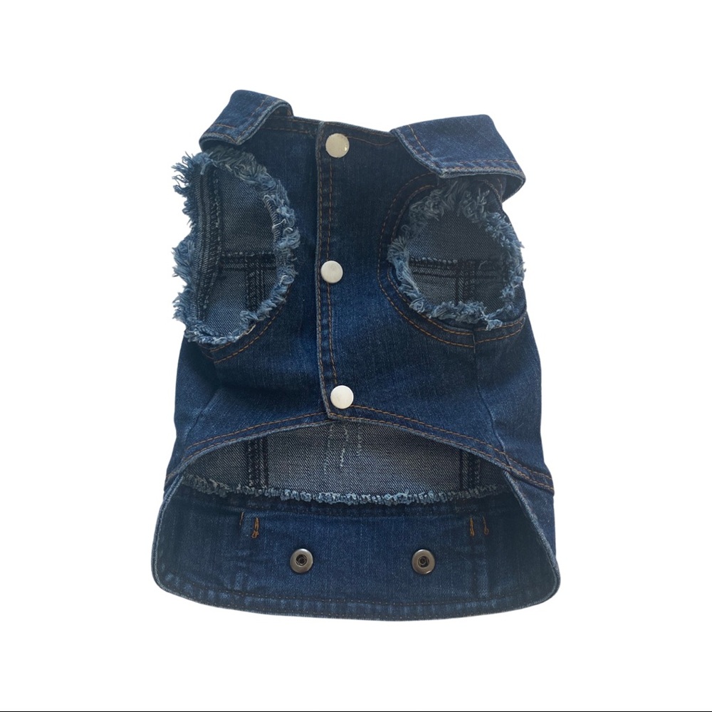 Dog Clothes Jeans Jacket Pet Clothes Puppy Denim  Size Small up to 10 pounds